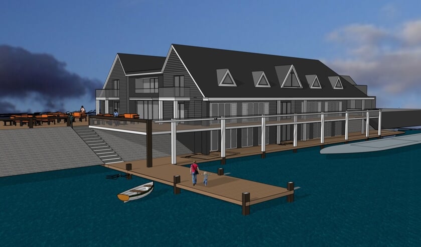 Een impressie van het nieuwe restaurant aan de Thoolse haven ARTIST IMPRESSION ROB LIGTERINGEN