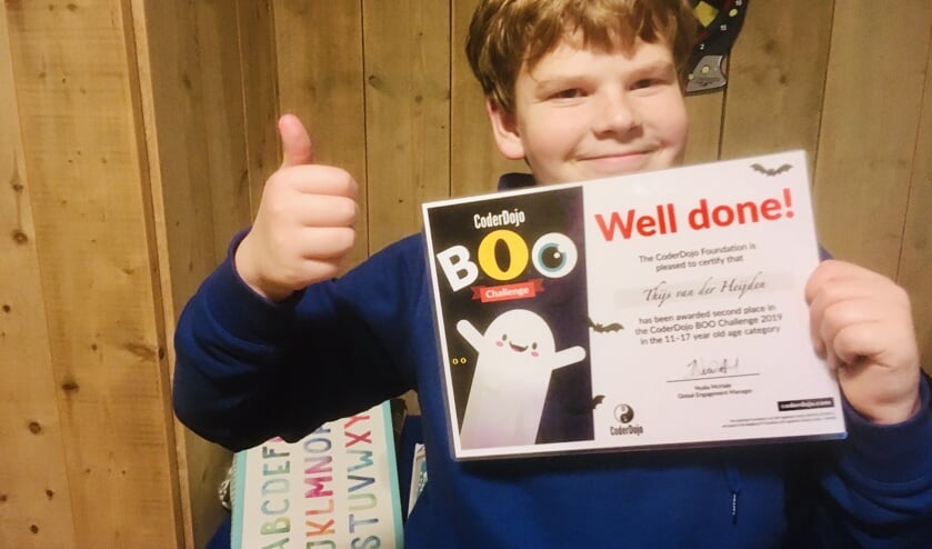 Thijs met zijn certificaat