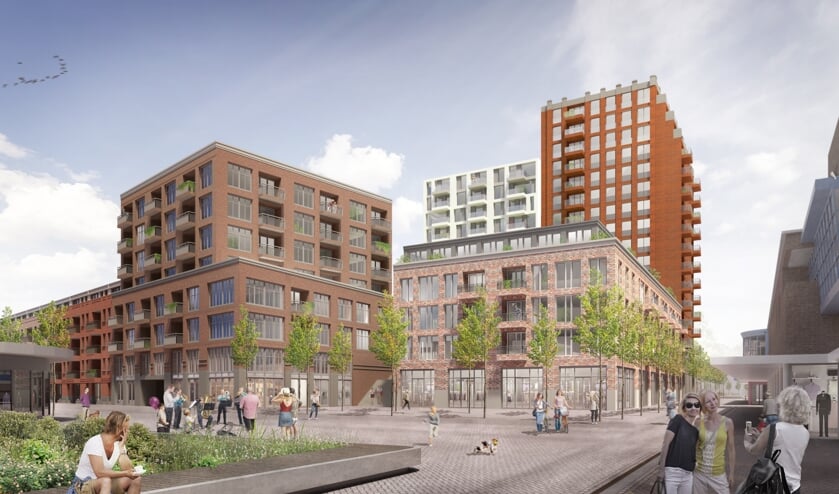 <p>Een artist impression vanuit het huidige busstation</p>