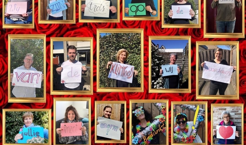 De juffen en meesters van De Klimroos hebben een lieve en creatieve boodschap voor de ouders.