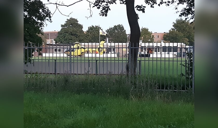 De traumahelikopter is ter plaatse gekomen voor de explosie.
