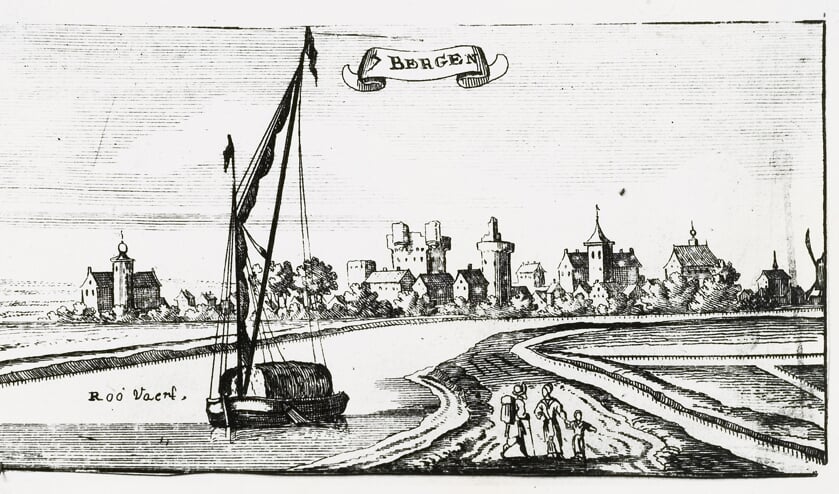 Zevenbergen gezien vanaf Fort Noordam rond 1650.
