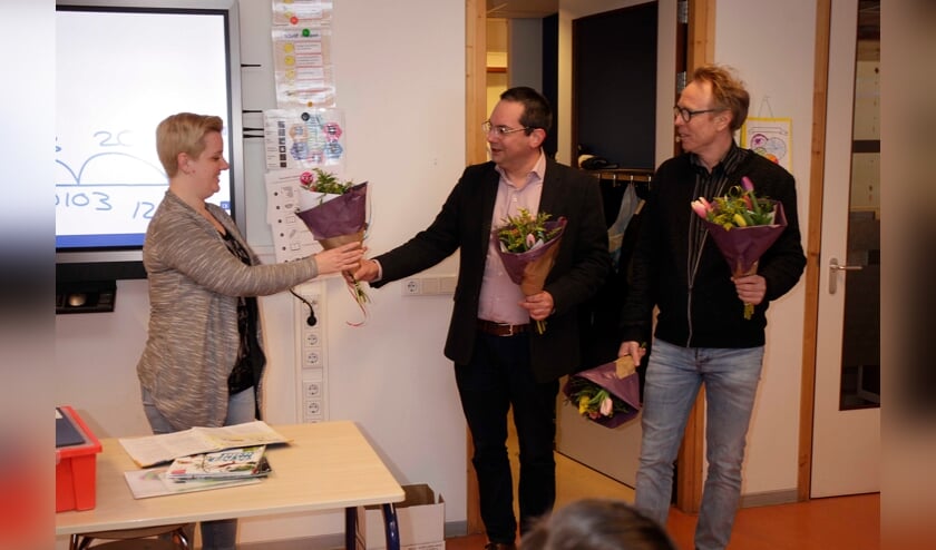 De burgemeester en Lars van der Beek op De Dobbelsteen.