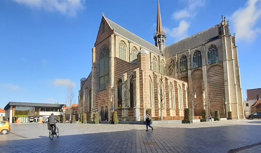 <p>De Singelstraat bij de Grote Kerk in Goes.</p>