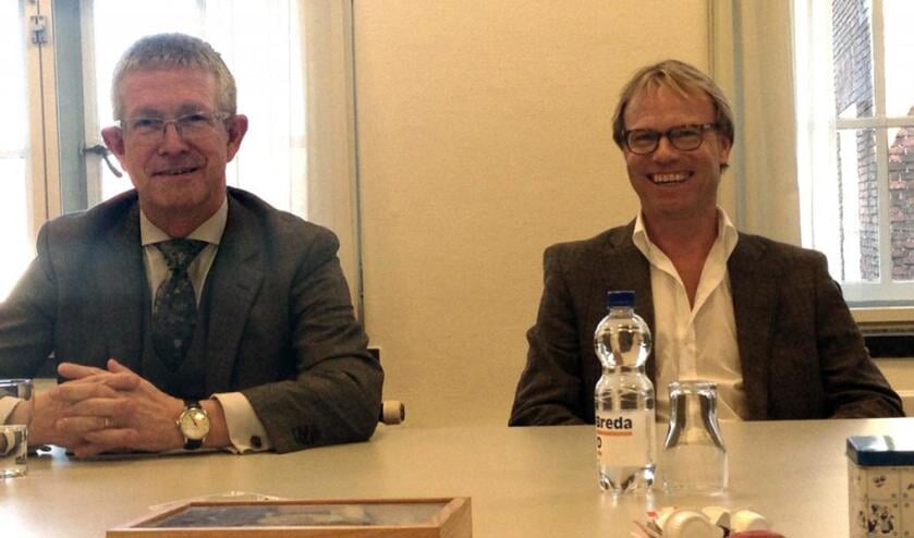 Informateur Paul Frissen en VVD-lijsttrekker Patrick Ernst. foto Wijnand Nijs
